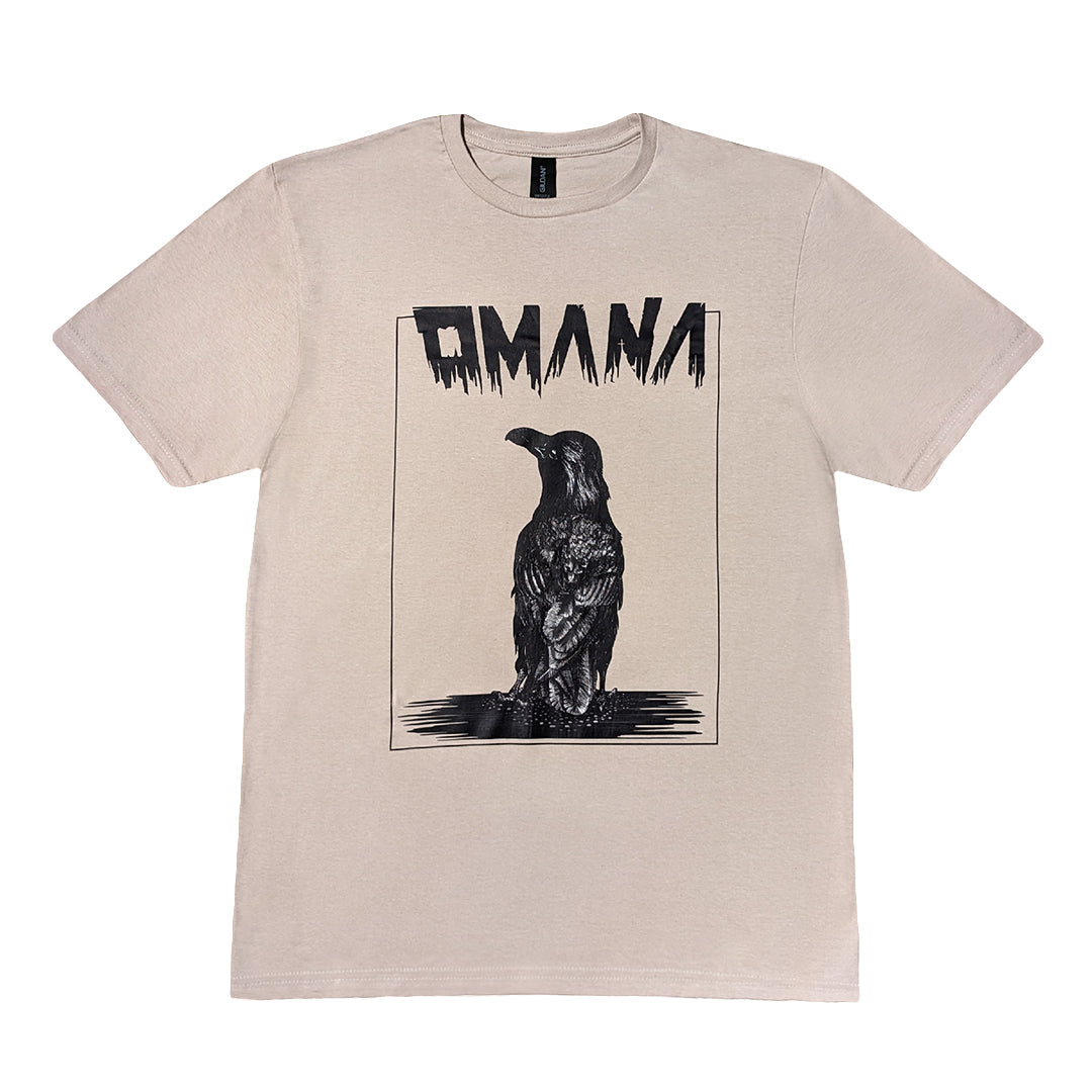 Футболка Омана кремова з вороням