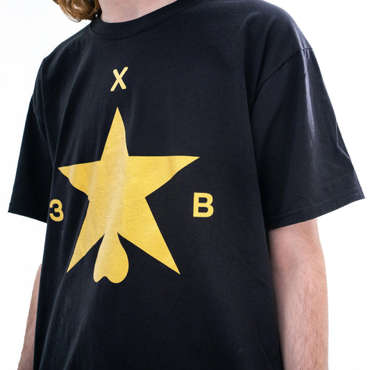 Футболка ХЗВ "Зірка з яйцями" Чорна з золотом