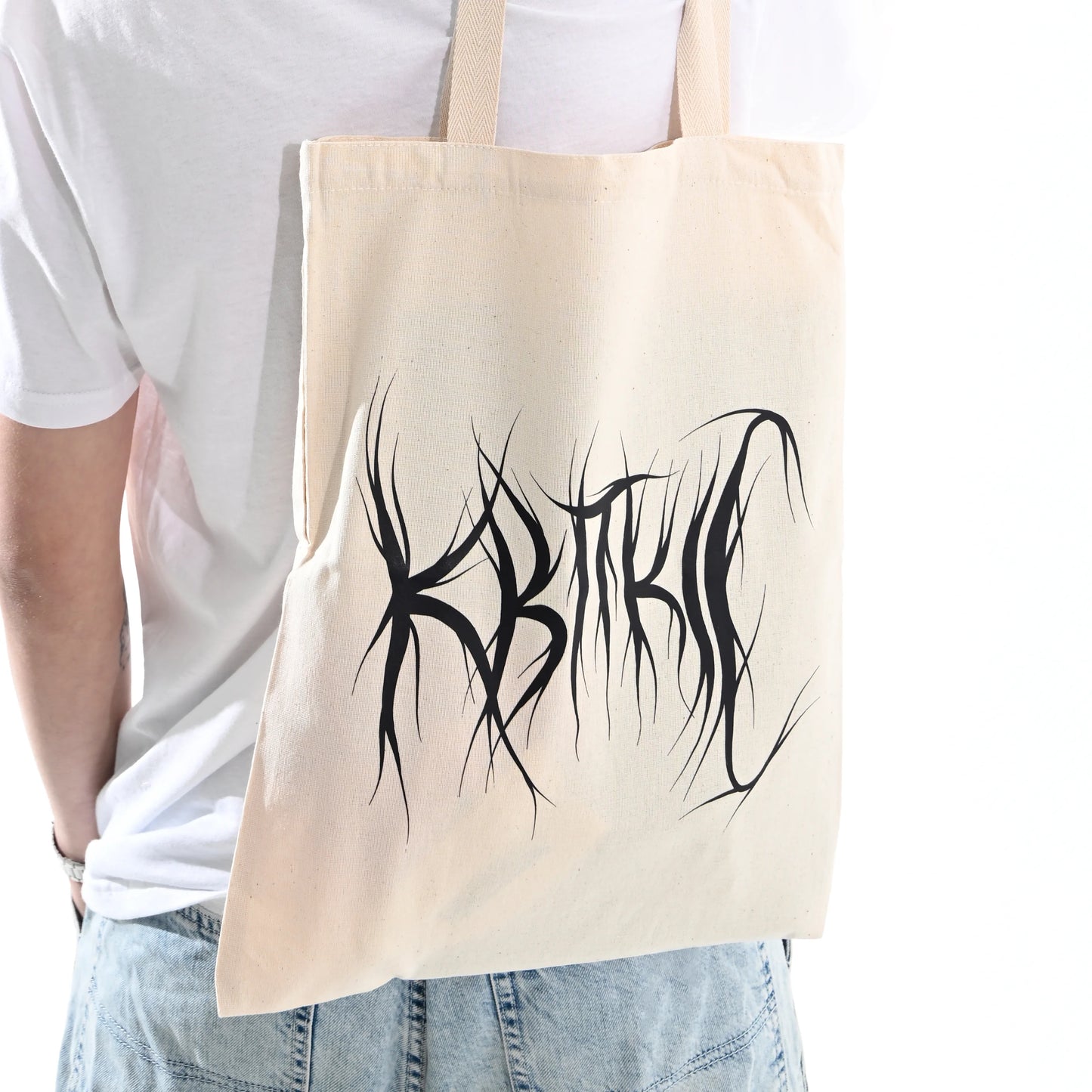 Торба "квітKILLS" Квіткіс з Чорним принтом зблизька