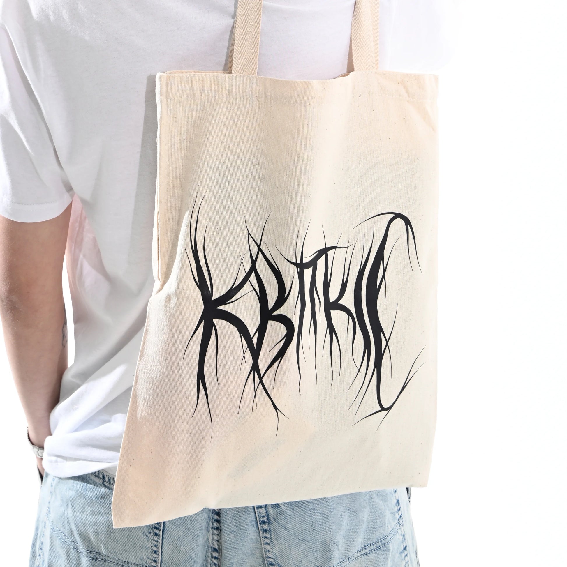 Торба "квітKILLS" Квіткіс з Чорним принтом зблизька