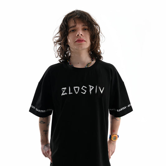 Футболка "Zlospiv" Bartky Чорна на моделі