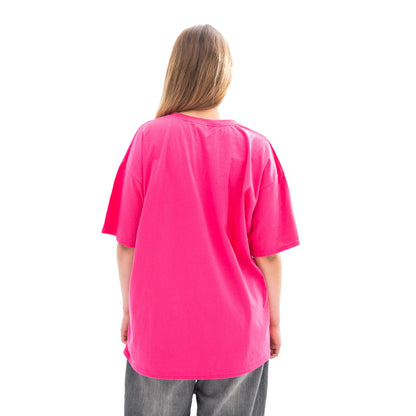 Футболка ХЗВ "Зірка з яйцями" Рожева зі сріблом ззаду