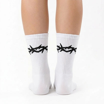 Шкарпетки Білі «Краля» Юля Юріна на моделі ззаду