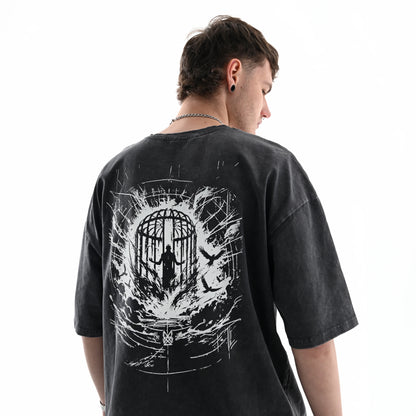 Футболка "Cage/Кейдж" BLIND8 на моделі ззаду