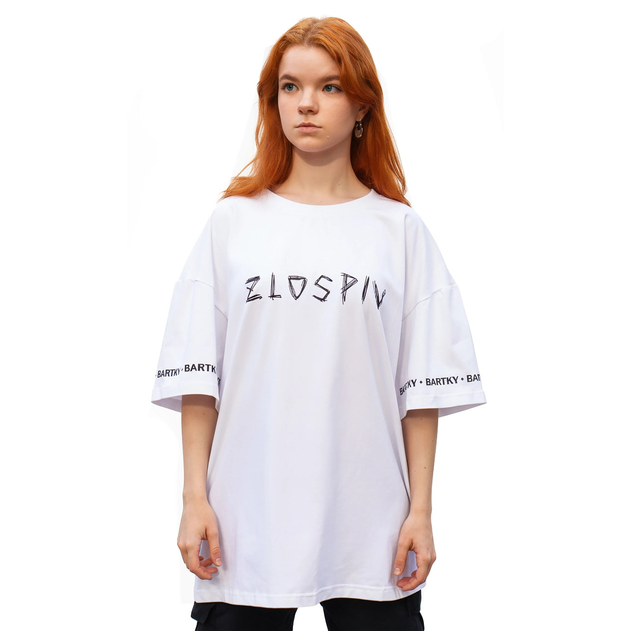 Футболка "Zlospiv" Bartky Біла на людині