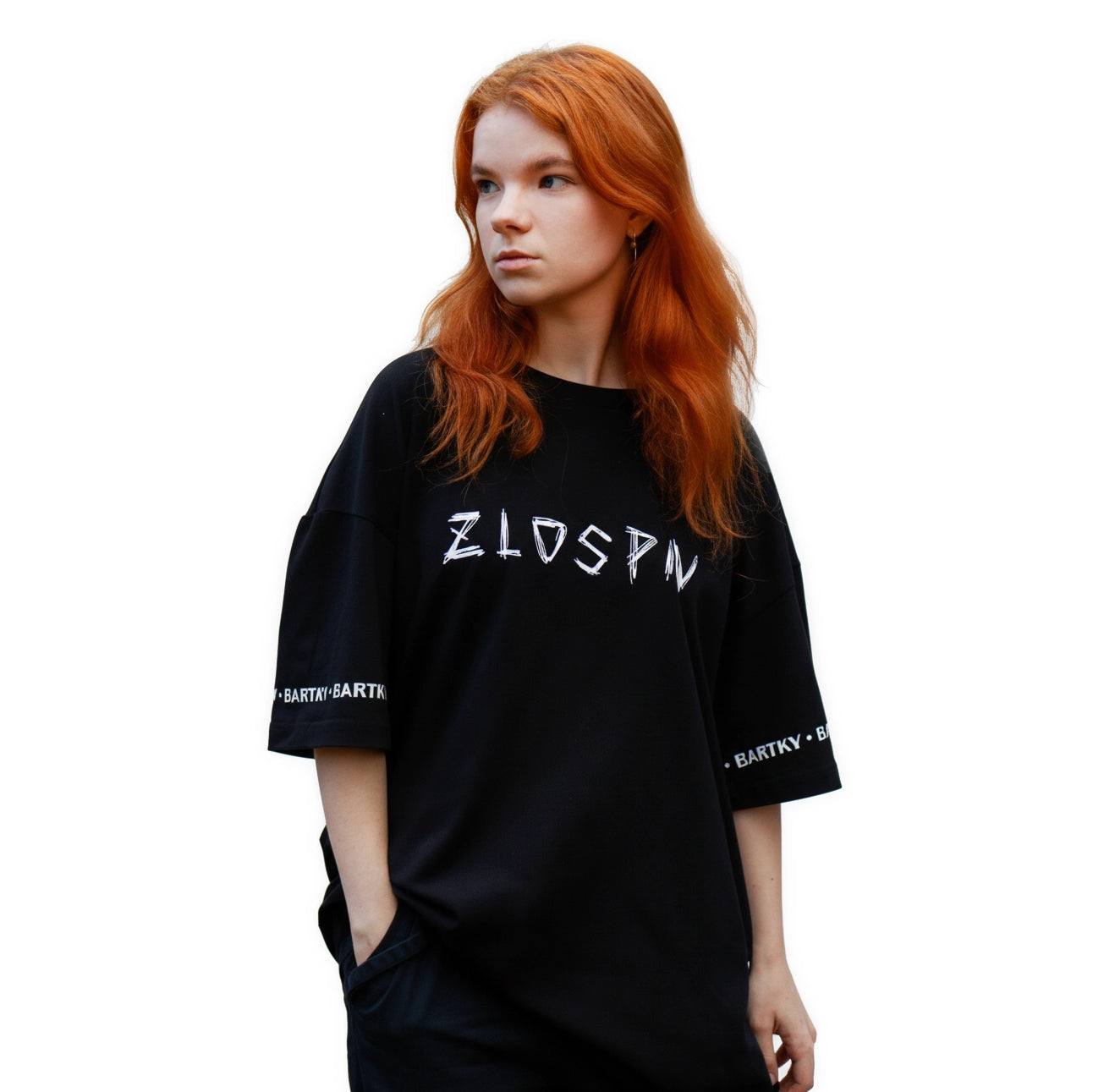 Футболка "Zlospiv" Bartky Чорна на людині
